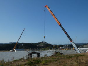 震災復興祈念公園にかかる中橋の工事状況！