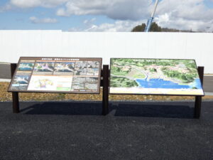 中橋側通路に『志津川地区 復興まちづくり事業概要』説明看板が設置されました！