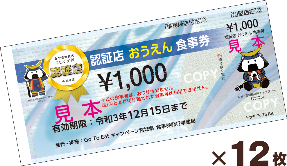 【みやぎ認証店おうえん食事券】有効期限について！