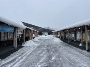 さんさん商店街も雪景色となりました！